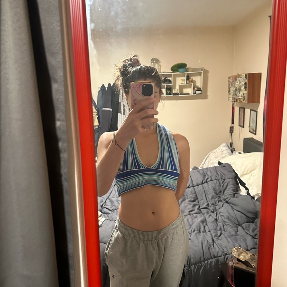 Vibrant Striped Sports Bra